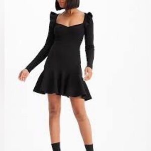 Express Black Kids Dress with Ruffle Details